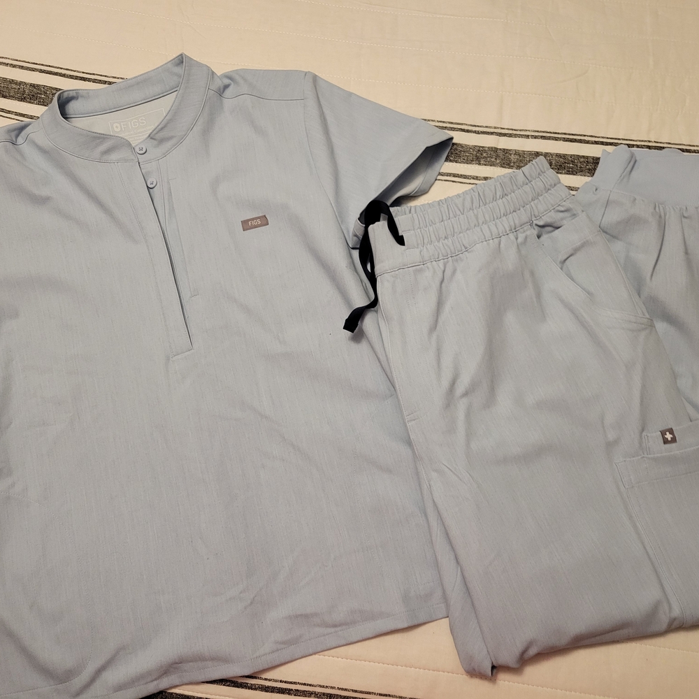 Light Blue Henley Shirt and Jogger Set